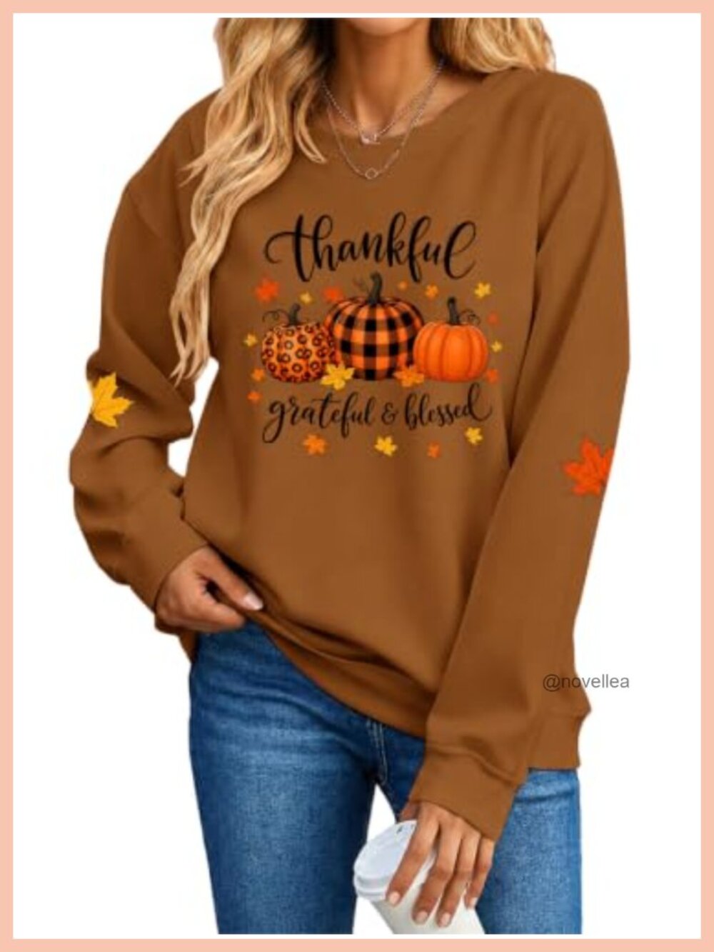 Thanksgiving Sweatshirt Women Gobble Turkey Pumpkin Graphic Fall Top